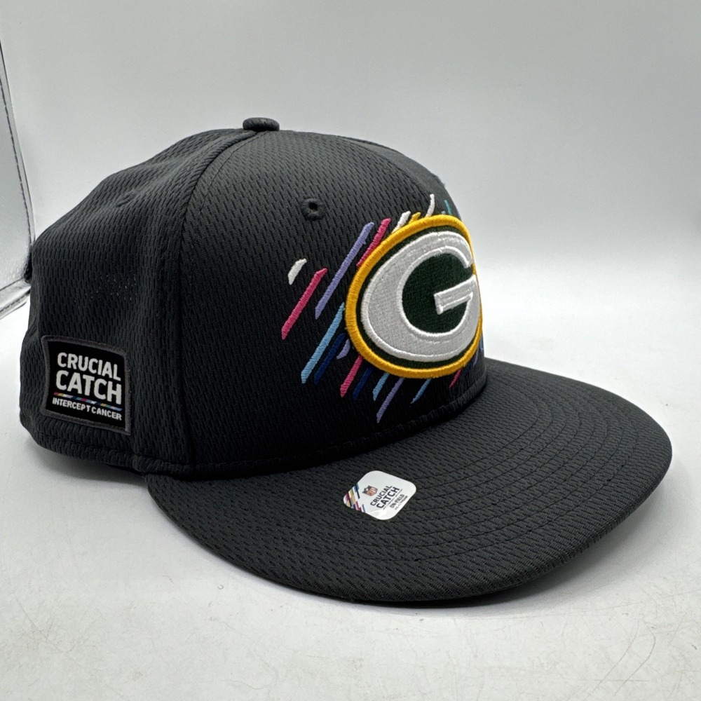 Green Bay Packers Hat Cap‎ Mens One Size Snap Back New Era Crucial Catch 9Fifty